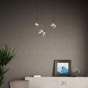 Ideal Lux - Lampadario LED a sospensione con filo EQUINOXE 1xG4/2W/230V diametro 20 cm ottone/fumé