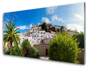 Quadro acrilico Paesaggio della città di Palma 100x50 cm
