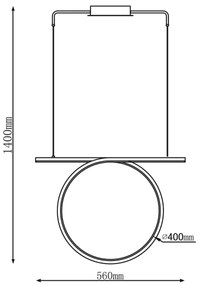 Lampadario a sospensione su cavo ODETTA LED/30W/230V 4000K nero