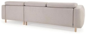 Kave Home - Divano Singa 3 posti con chaise longue destra beige 296 cm