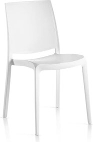 Sedia da giardino London Matt NEW GARDEN, 4 pezzi, struttura e seduta in polipropilene bianco
