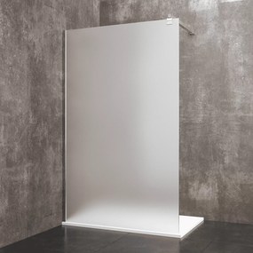 Parete Doccia Fissa Walk In In Cristallo Temperato Satinato da 8 mm Reversibile Cabina Box Bagno Con Con Barra Stabilizzatrice Anta Profilo A Muro In Alluminio Anodizzato Inyo (140 x 195 Cm)