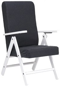 Poltrona reclinabile in legno Bianco tessuto Grigio Scuro - Molisana