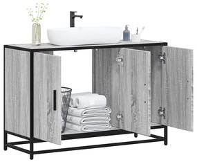 Mobile Lavabo Bagno Grigio Sonoma 90x33x60 Cm Legno Multistrato /