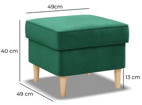 Sgabello scandinavo verde scuro per poltrona