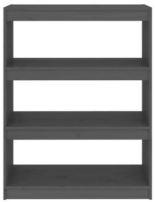 Libreria/divisorio grigio 80x30x103,5 cm in massello di pino