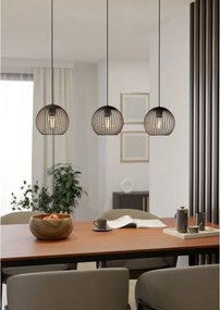 Eglo 901869 - Lampadario a cavo ALMANZORA 3xE27/60W/230V nero