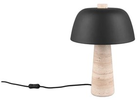 Lampada da tavolo nera e beige con paralume in metallo (altezza totale 41 cm) Timba – Trio Select