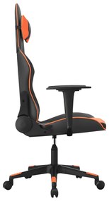 Sedia da gaming nero e arancione in similpelle