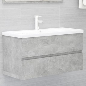 Mobile Lavabo Grigio Cemento 90x38,5x45 Cm İn Legno Multistrato /