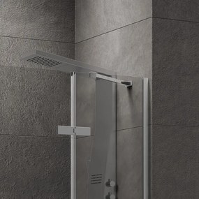 Kamalu - Cabina doccia 70x110 apertura doppio battente in acciaio spazzolato | KT1000AS