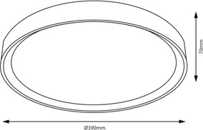 Plafoniera LED FOREST 24W/230V, Ø 39 cm, marrone