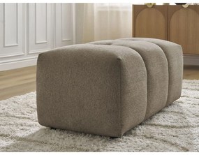 Poggiapiedi beige con rivestimento in ciniglia Roxelane – Bobochic Paris