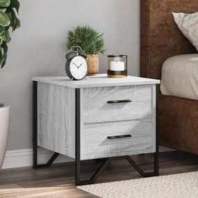 Comodino Grigio Sonoma 40x41x40 Cm İn Truciolato /