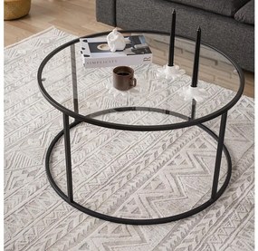 Tavolino BERLIN 45x80 cm nero/limpido