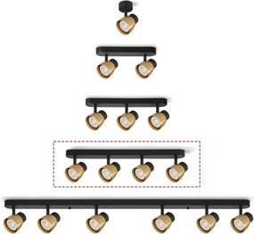 Brilagi - Faretto LED RGBW dimmerabile NUGGET 4xGU10/6W/230V nero/oro
