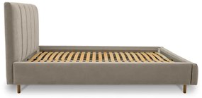 Letto matrimoniale imbottito beige con doghe in legno 160x200 cm Zee - Scandic