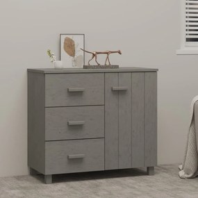 Credenza hamar grigio chiaro 90x40x80 cm legno massello di pino