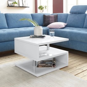 Tavolino da Salotto Zeta 55 - Design Elegante Made in Italy, Bianco laccato