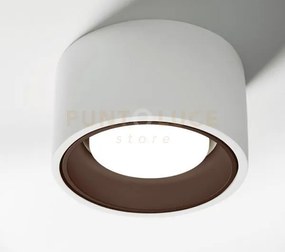 Nasso soffitto 1 luce tonda bronzo d.12cm attacco gx53 in gesso e a...