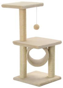 Albero per gatti con tiragraffi sisal 65 cm beige