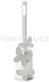 Porta carta igienica da terra farfalle bianco marmo
