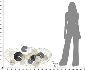 Pannello Decorativo Astratto Luxy 124,5x9,5x55 Cm In Ferro Multicolore