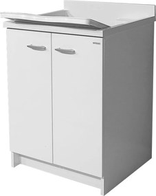 Mobile Lavatoio 60x60x85cm 2 Ante Asse in Termoplastico Montegrappa Marella Bianco...