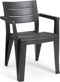 Sedia Da Esterno In Resina Con Braccioli Keter Julie Antracite