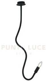 Plafoniera lover nera 1 luce attacco e14 10x10x100cm in metallo e s...