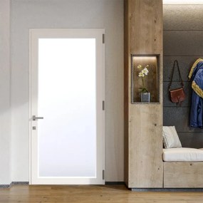 Portoncino d'ingresso DOLCETTI in PVC con vetro satinato L 80 x H 210 cm in PVC legno/bianco, apertura spingere a destra, falso telaio non incluso