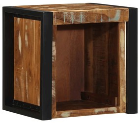 Comodino Multicolore 40x35x40 Cm İn Legno Massello Recupero /