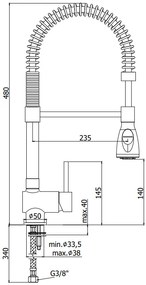 Paffoni Stick Sk177 Miscelatore Lavello Professionale Con Braccio Erogazione Flessibile con doccia 2 getti in abs Cromo