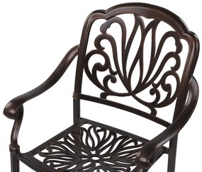 Set di 4 sedie da giardino alluminio marrone scuro ANCONA Beliani