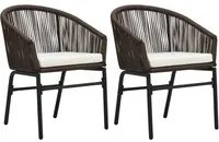 Sedie da Giardino 2 pz Marroni in Rattan PE 48136