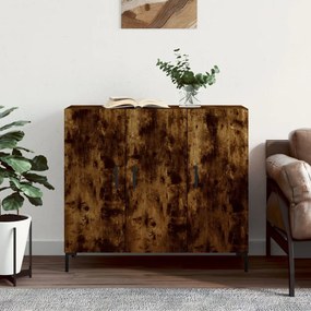 Credenza Rovere Fumo 90x34x80 Cm İn Legno Multistrato /