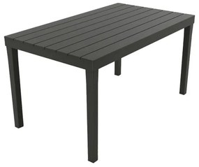 Tavolo da pranzo per giardino Sumatra struttura e superficie in Resina  antracite per 6 persone 138x78cm