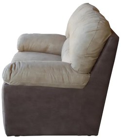 Divano a 2 posti tessuto Mozart imbottito 155 cm Beige e Marrone