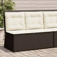 Panca Reclinabile da Giardino con Cuscini Marrone in Polyrattan 368965