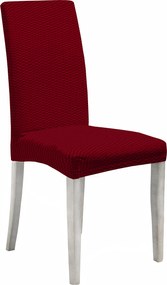 Set 2 Coprisedie con Schienale Elasticizzati in Poliestere Fashion Bordeaux...