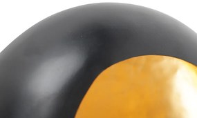 Applique di design nera interno dorato 46 cm - COVA