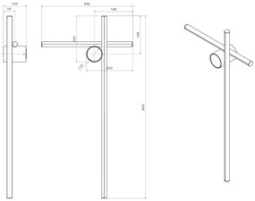 Flos Coordinates Wall 2 Lampada verticale e orizzontale da parete a luce diffusa Argent Moon