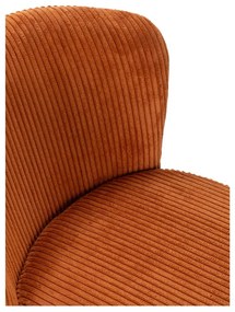 Set di 4 sedie da pranzo in velluto a coste arancione Megan - Marckeric