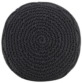 Pouf lavorato a mano macramé antracite 45x30 cm in cotone
