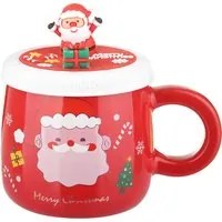 Mug Natale rossa con coperchio 400 ml