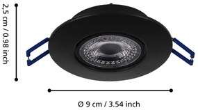 Eglo 75765 - SET 3x Lampada LED da incasso ZUJAR LED/3,4W/230V nero