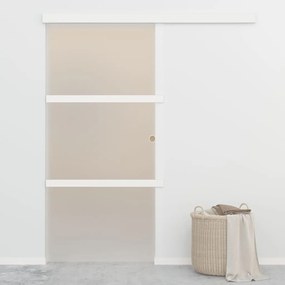 Porta Scorrevole Fermi Vetro Esg E Alluminio Argento 90x205 Cm /