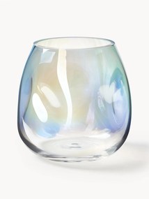 Vaso in vetro soffiato iridescente Rainbow, alt. 17 cm