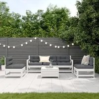 Set Salotto da Giardino 6 pz Bianco in Legno Massello di Pino 3250741