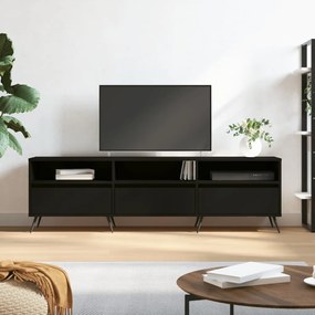 Mobile porta tv nero 150x30x44,5 cm in legno multistrato